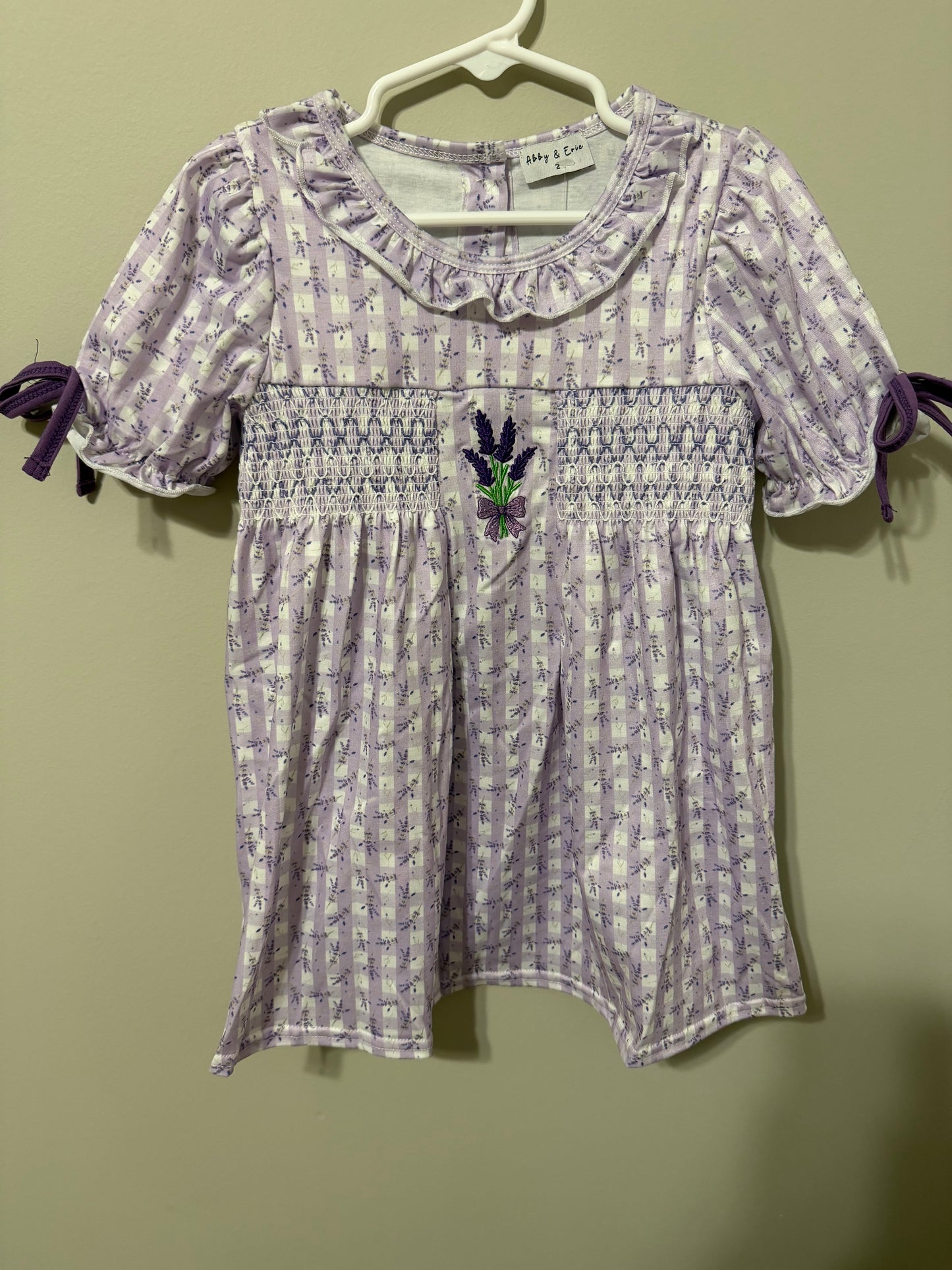 Lavender Smocked Ruffle Dress