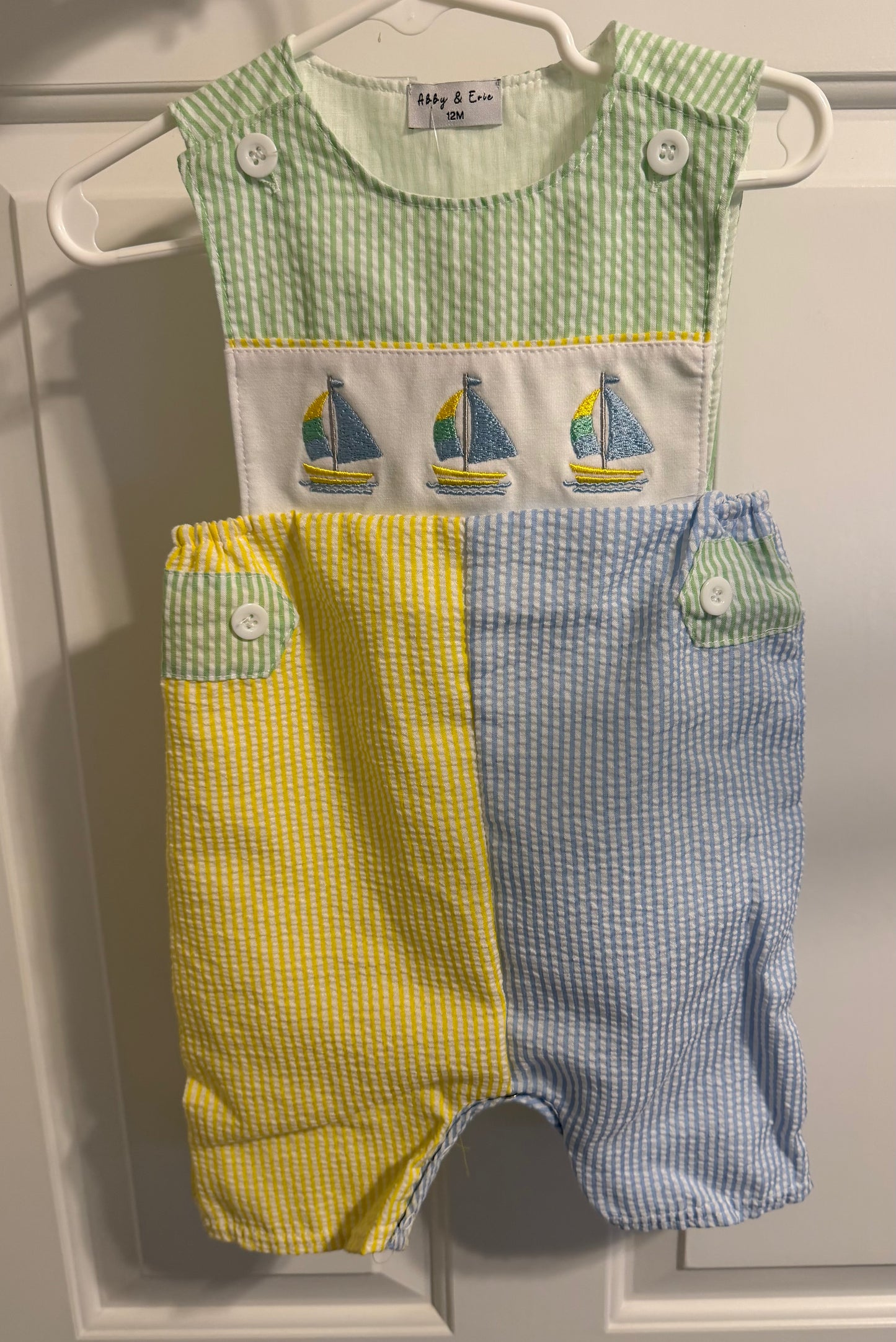 Sailboat Seersucker Romper