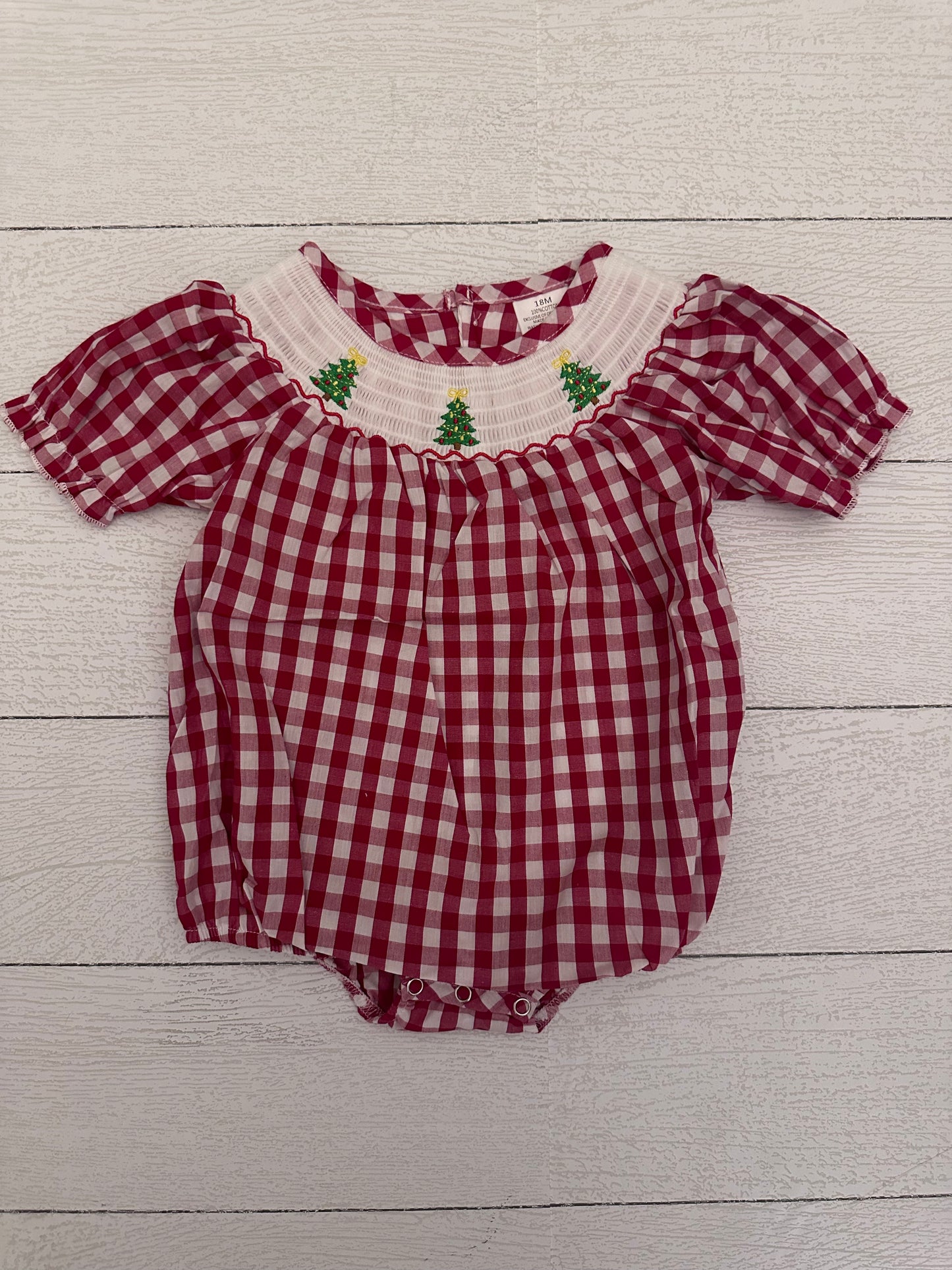 Red Smocked Christmas Bubble
