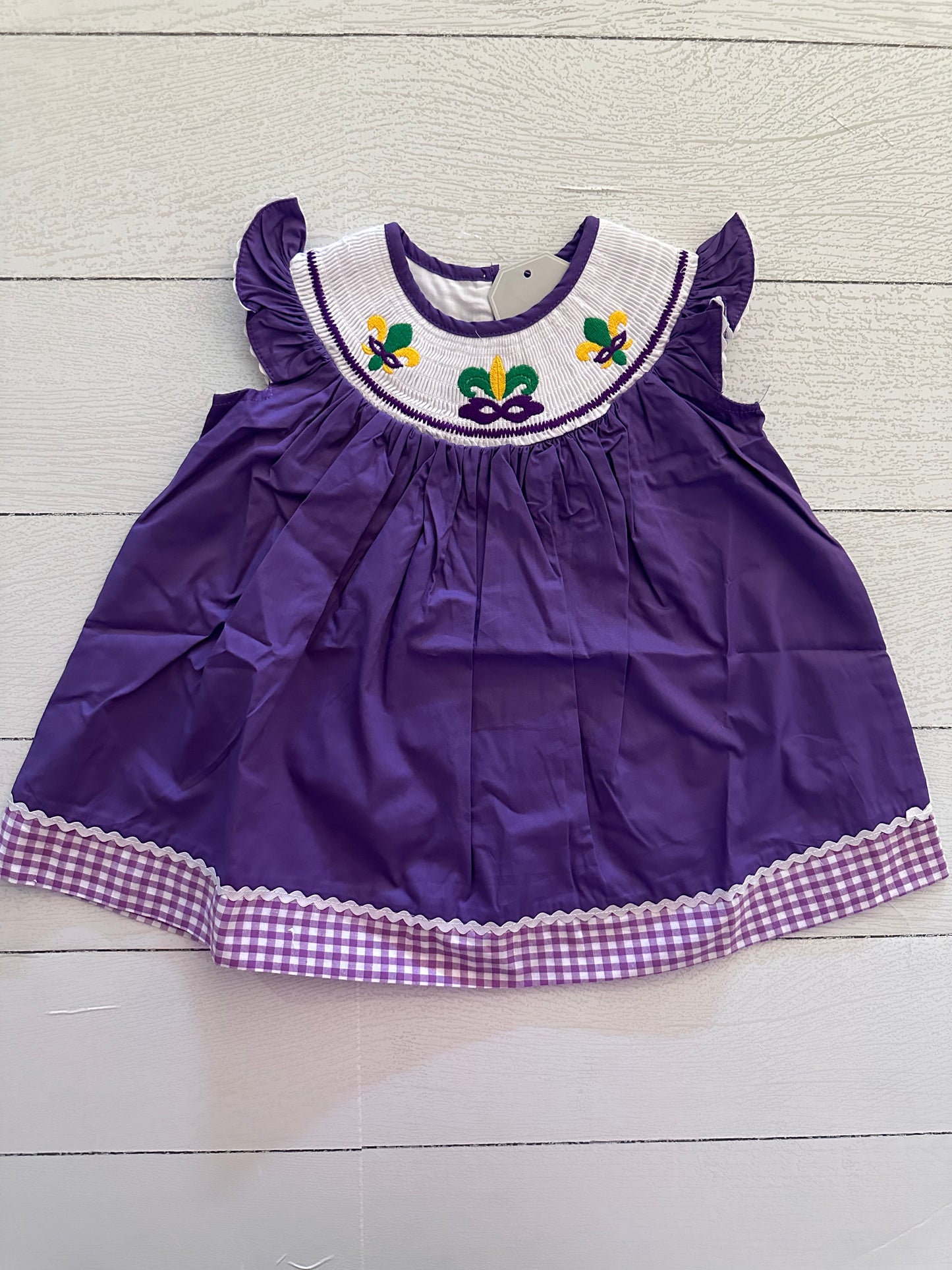 Smocked Mardi Gras Dress