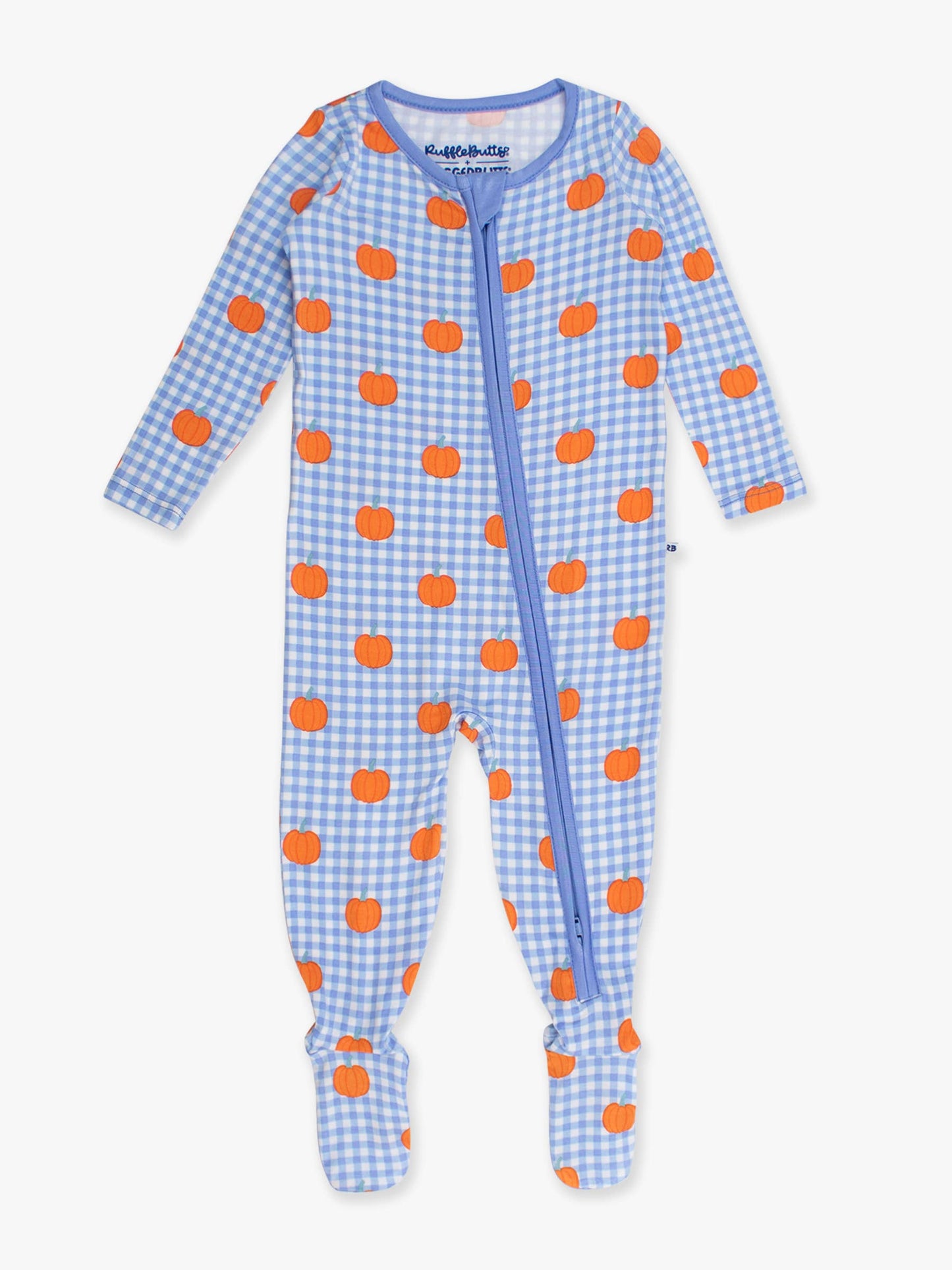 Pumpkin Patch Gingham Footed Bamboo Sleeper