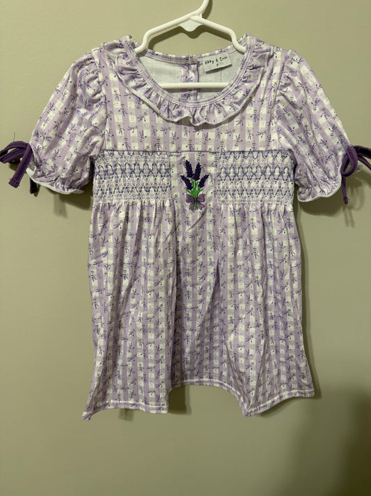 Lavender Smocked Ruffle Dress