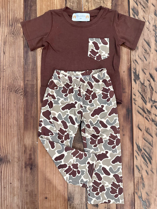 Brown Camo Boy Set