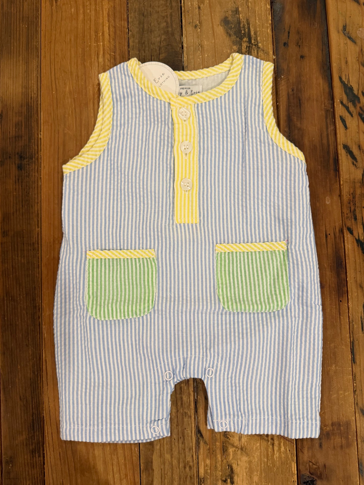 Blue Striped Romper
