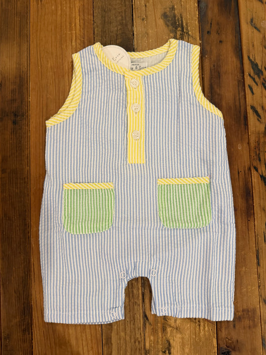 Blue Striped Romper