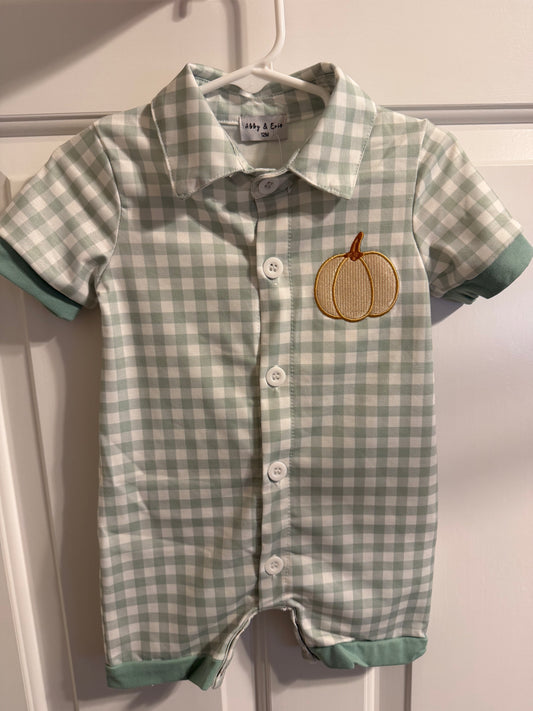 Gingham Pumpkin Romper