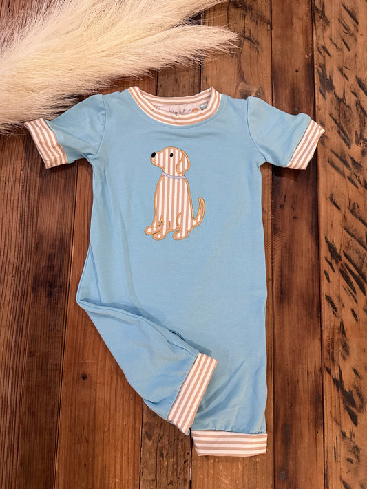 Baby Boys Puppy Appliqué Romper