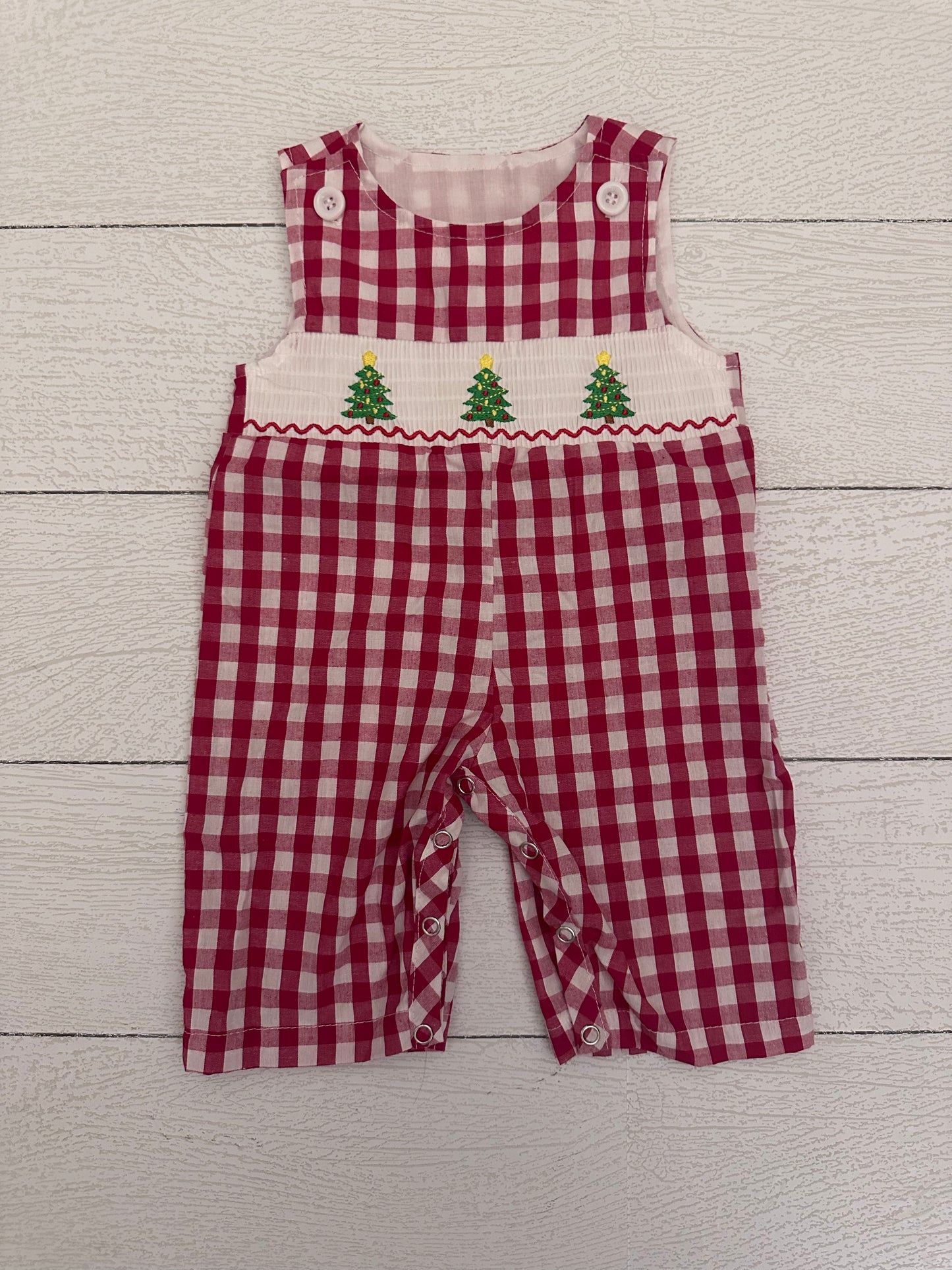 Red Smocked Christmas Jon Jon