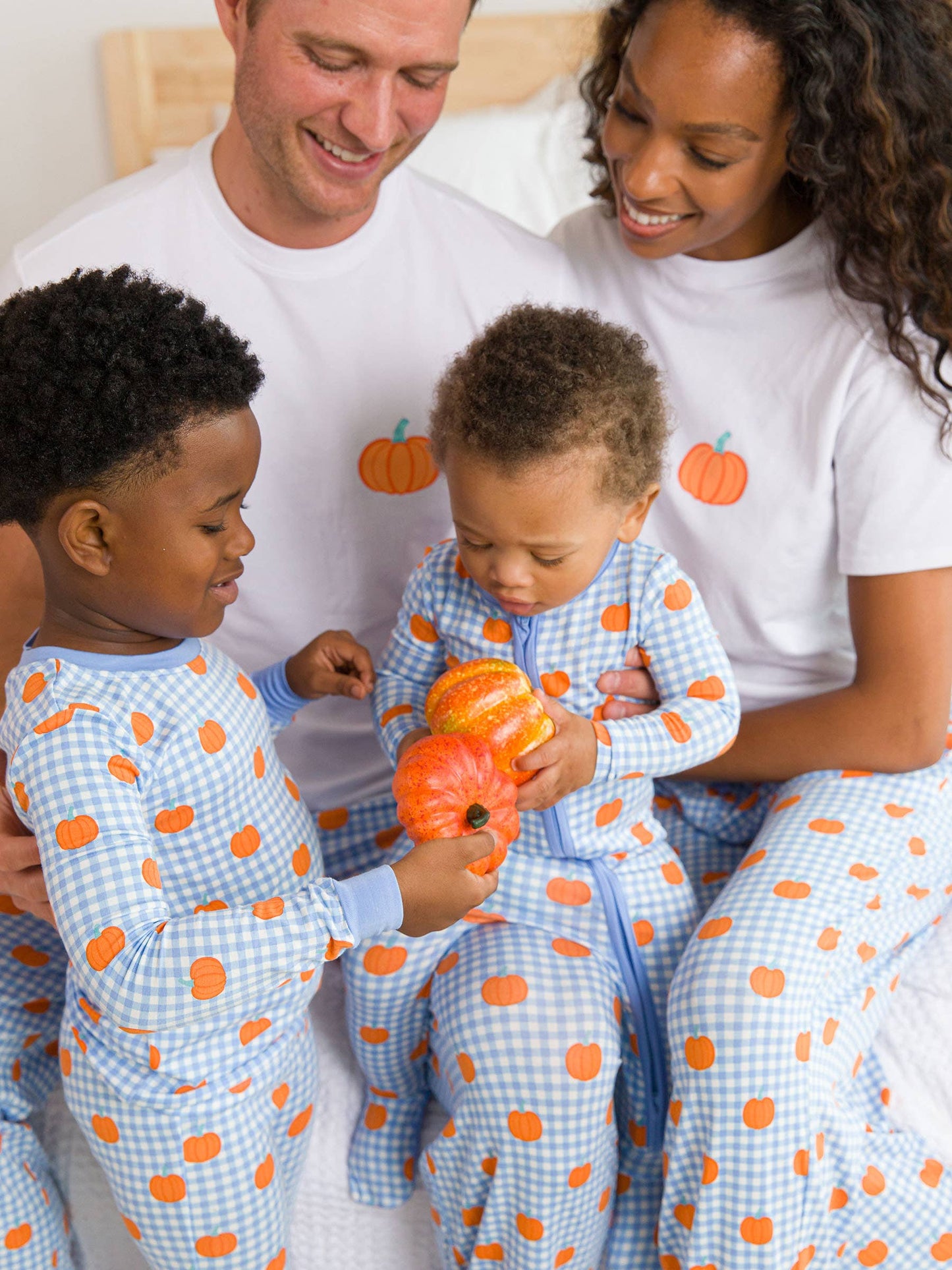 Pumpkin Patch Gingham Long Sleeve Bamboo Pajamas